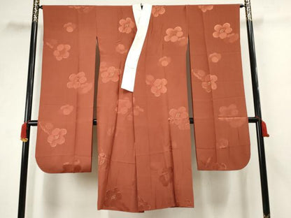 平和屋着物●振袖用長襦袢 無双仕立て 舞花地紋 金彩 半衿刺繍 正絹 逸品 AABF5158cs