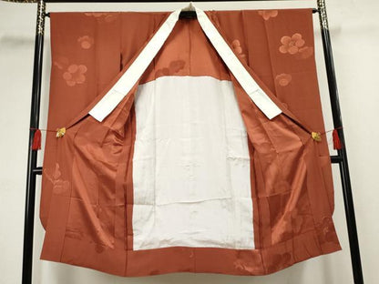 平和屋着物●振袖用長襦袢 無双仕立て 舞花地紋 金彩 半衿刺繍 正絹 逸品 AABF5158cs