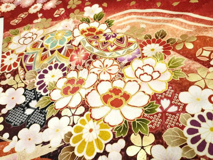 平和屋着物●豪華振袖 駒刺繍 花毬文 暈し染め 金彩 正絹 逸品 AABF5159cs