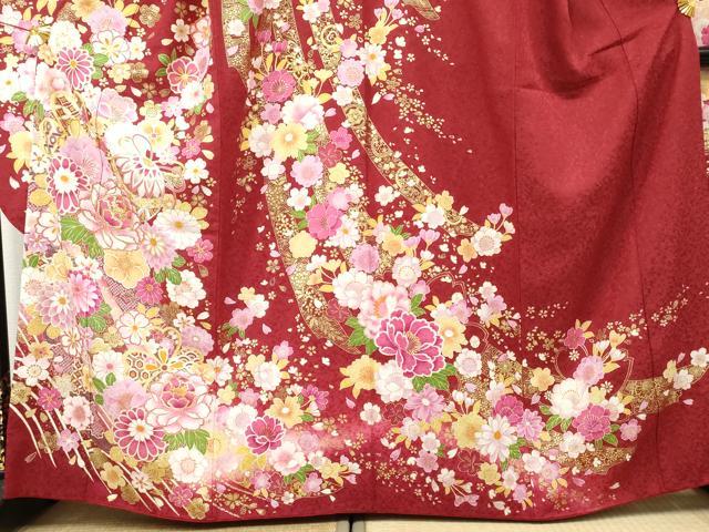 平和屋着物●豪華振袖 蔓帯花毬文 暈し染め 金銀糸 金彩 銀通し地 正絹 逸品 AABF5160cs