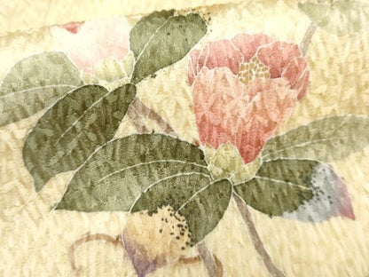 平和屋着物●訪問着 手描き 総絞り 枝花文 暈し染め 正絹 逸品 AABF5164cs