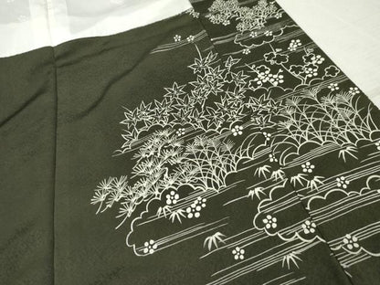 平和屋着物●訪問着 ろうけつ染 松竹梅風景文 正絹 逸品 AABF5166cs