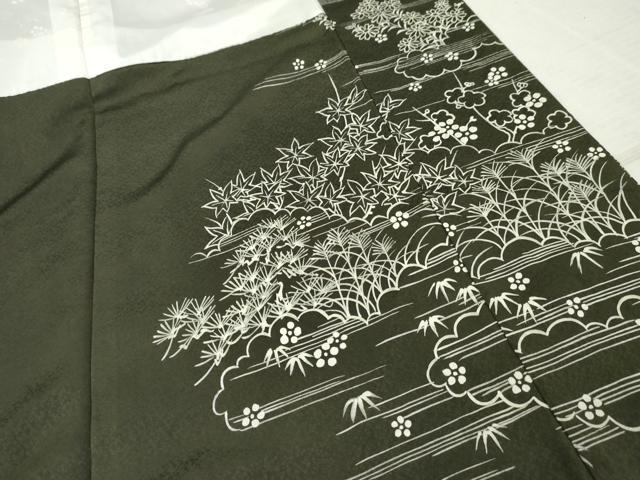 平和屋着物●訪問着 ろうけつ染 松竹梅風景文 正絹 逸品 AABF5166cs