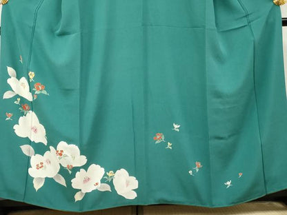 平和屋着物●訪問着 駒刺繍 草花文 正絹 逸品 AABF5167cs