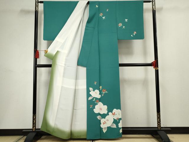 平和屋着物●訪問着 駒刺繍 草花文 正絹 逸品 AABF5167cs