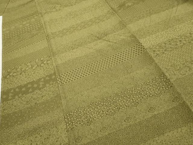 平和屋着物●伝統工芸師 服部光擴 江戸小紋 百柄 吉祥横段文 正絹 逸品 未使用 AABF5169cs