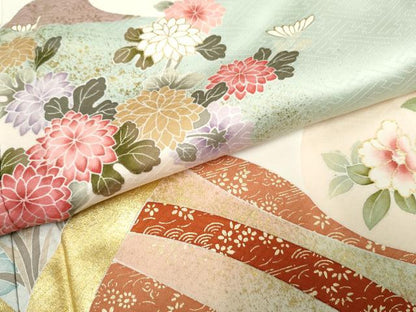 平和屋着物●訪問着 作家物 蔓帯吉祥花文 暈し染め 金彩 正絹 逸品 未使用 AABF5170cs