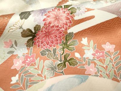平和屋着物●訪問着 作家物 蔓帯吉祥花文 暈し染め 金彩 正絹 逸品 未使用 AABF5170cs