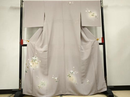 平和屋着物●京加賀友禅作家 伊達富美子 訪問着 友禅 枝花文 暈し染め 正絹 逸品 AABF5173cs