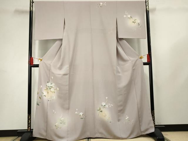 平和屋着物●京加賀友禅作家 伊達富美子 訪問着 友禅 枝花文 暈し染め 正絹 逸品 AABF5173cs
