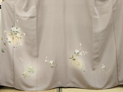平和屋着物●京加賀友禅作家 伊達富美子 訪問着 友禅 枝花文 暈し染め 正絹 逸品 AABF5173cs