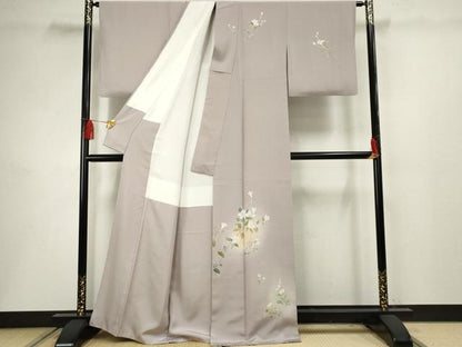平和屋着物●京加賀友禅作家 伊達富美子 訪問着 友禅 枝花文 暈し染め 正絹 逸品 AABF5173cs