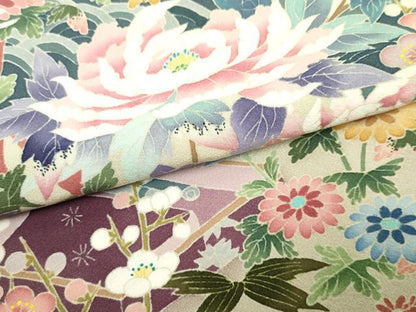 平和屋着物●本加賀友禅作家 染元千紅代表 寺西一紘 黒留袖 吉祥草花文 正絹 逸品 AABF5175cs