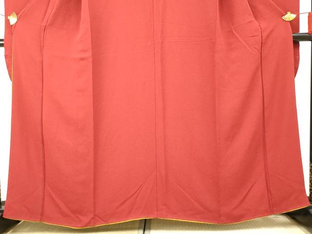 平和屋着物●豪華振袖 色無地 朱緋色 正絹 逸品 AABF5177cs