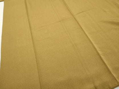 平和屋着物●本草木染作家 圓啓 色無地 黄橡色 正絹 逸品 AABF5181cs