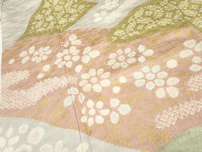 平和屋着物●訪問着 絞り 吉祥花文 金彩 ロング丈 正絹 逸品 AABF5185cs