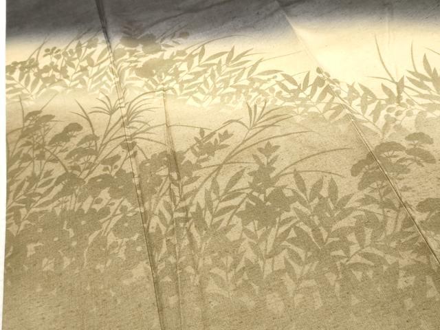 平和屋着物●結城紬 奥順 はたおり娘 訪問着 枝花シルエット ますいわ屋扱い 証紙付き 正絹 逸品 AABF5188cs