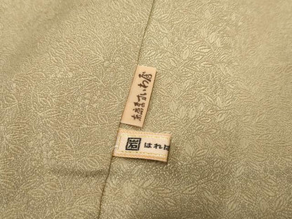 平和屋着物●結城紬 奥順 はたおり娘 訪問着 枝花シルエット ますいわ屋扱い 証紙付き 正絹 逸品 AABF5188cs