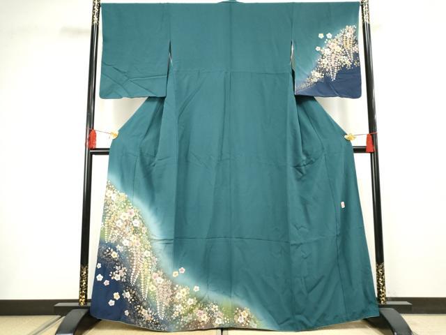 平和屋着物●越後十日町の一流染匠 桐屋・翠山工房 訪問着 辻が花 草花文 暈し染め 金彩 やまと誂製 正絹 逸品 AABF5190cs