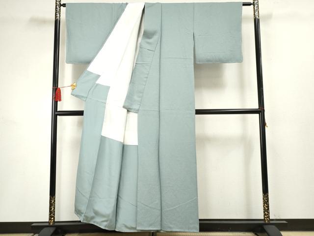 平和屋着物●上質な色無地 紋意匠 秘色色 正絹 逸品 未使用 AABF5193cs