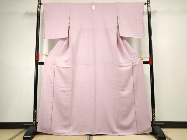 平和屋着物●上質な色無地 花唐草地紋 石竹色 正絹 逸品 未使用 AABF5196cs