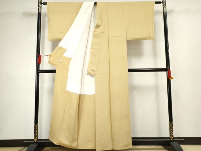 平和屋着物●きもの志麻　岩下志麻ブランド　色無地　草花地紋　木蘭色　正絹　逸品　未使用　AABF5198cs