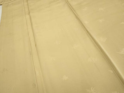 平和屋着物●きもの志麻　岩下志麻ブランド　色無地　草花地紋　木蘭色　正絹　逸品　未使用　AABF5198cs