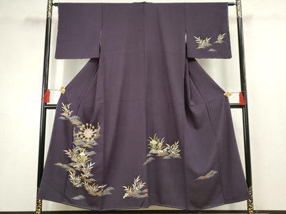 平和屋着物●訪問着 友禅 槌車文 金糸 金彩 正絹 逸品 未使用 AABF5199cs