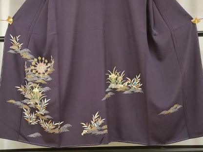平和屋着物●訪問着 友禅 槌車文 金糸 金彩 正絹 逸品 未使用 AABF5199cs