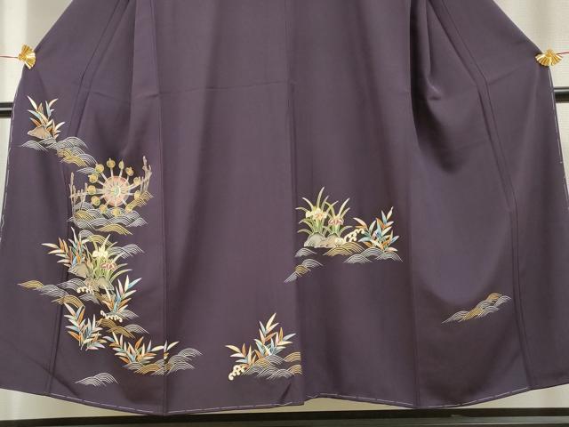 平和屋着物●訪問着 友禅 槌車文 金糸 金彩 正絹 逸品 未使用 AABF5199cs