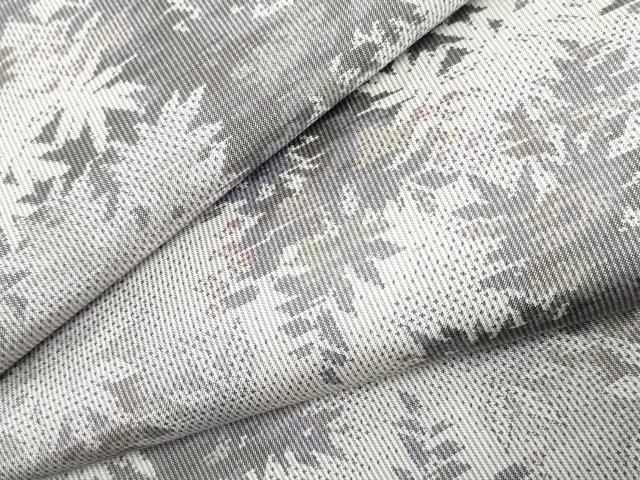 平和屋着物●本場大島紬 白大島 一元7マルキ 総絣 葉尽くし 正絹 逸品 AABF5204cs