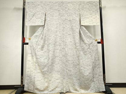 平和屋着物●訪問着 紬地 変わり横段文 正絹 逸品 AABF5205cs
