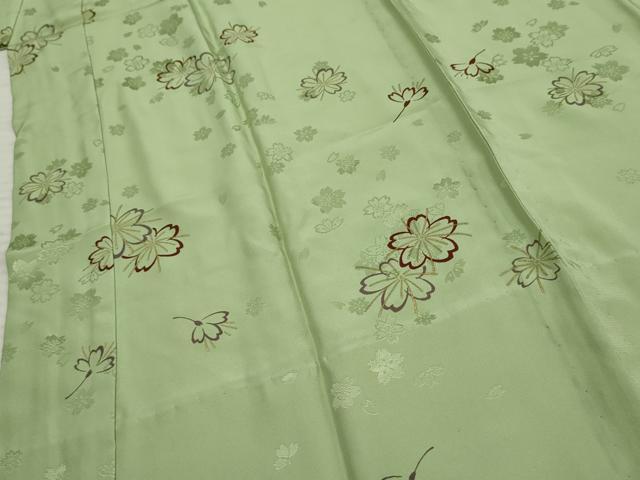 平和屋着物●長襦袢 無双仕立て 舞花文 金彩 正絹 逸品 AABF5206cs