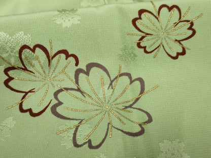 平和屋着物●長襦袢 無双仕立て 舞花文 金彩 正絹 逸品 AABF5206cs