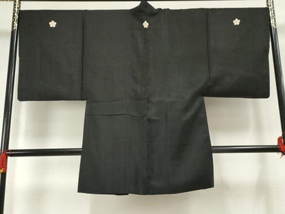 平和屋着物∞男性 羽織 黒紋付 正絹 逸品 AABF5207cs