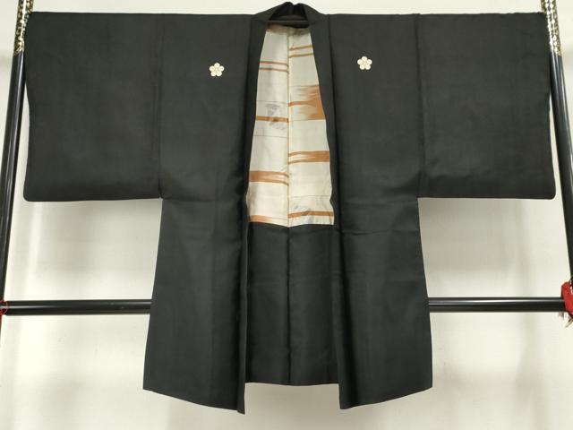 平和屋着物∞男性 羽織 黒紋付 正絹 逸品 AABF5207cs