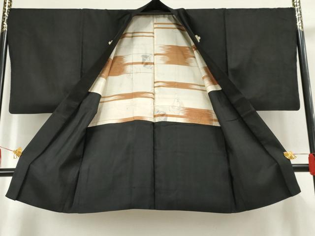 平和屋着物∞男性 羽織 黒紋付 正絹 逸品 AABF5207cs