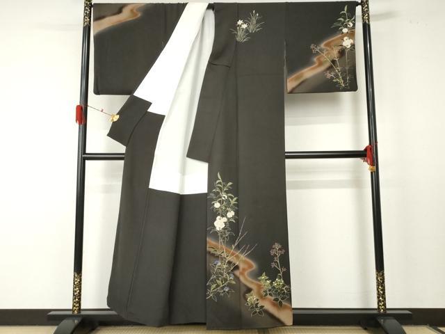 平和屋着物●訪問着 草花文 暈し染め 金彩 正絹 逸品 AABF5209cs