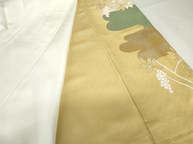 平和屋着物●豪華色留袖 駒刺繍 葡萄枝葉丸文 金彩 正絹 逸品 AABF5210cs