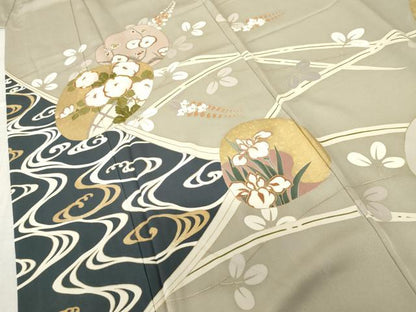 平和屋着物●豪華色留袖 作家物 貝合わせ吉祥花文 金彩 正絹 逸品 AABF5214cs