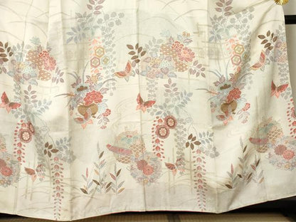 平和屋着物●訪問着 吉祥花蝶文 暈し染め 金彩 正絹 逸品 AABF5215cs