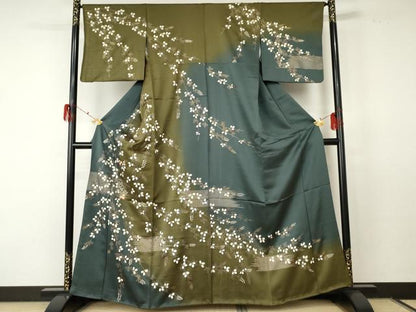 平和屋着物●訪問着 駒刺繍 萩文 暈し染め 金彩 正絹 逸品 AABF5219cs