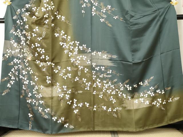 平和屋着物●訪問着 駒刺繍 萩文 暈し染め 金彩 正絹 逸品 AABF5219cs