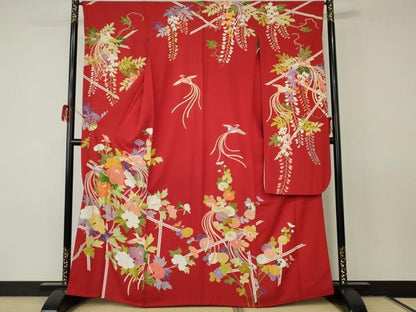 平和屋着物●創業460年・千總　振袖　鳳凰枝花文　金彩　正絹　逸品　AABF5220cs