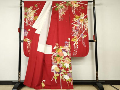 平和屋着物●創業460年・千總　振袖　鳳凰枝花文　金彩　正絹　逸品　AABF5220cs