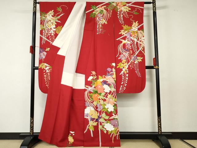 平和屋着物●創業460年・千總　振袖　鳳凰枝花文　金彩　正絹　逸品　AABF5220cs