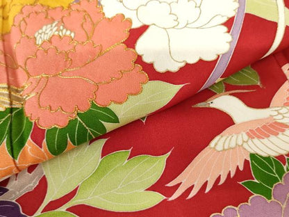 平和屋着物●創業460年・千總　振袖　鳳凰枝花文　金彩　正絹　逸品　AABF5220cs