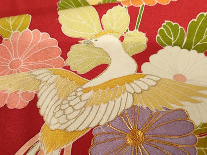 平和屋着物●創業460年・千總　振袖　鳳凰枝花文　金彩　正絹　逸品　AABF5220cs