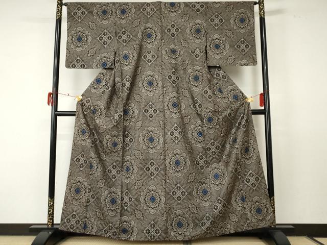 平和屋着物●本場大島紬　龍郷絣　正絹　逸品　AABF5222cs