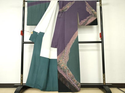 平和屋着物●訪問着 辻が花 正絹 逸品 AABF5223cs